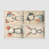 幻想的な犬、猫、ネズミ、ウサギのDS1Rデコパージュ 薄葉紙 (正面)