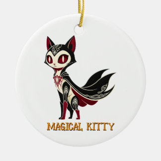 幻想的な猫のキャラクターデザイン セラミックオーナメント