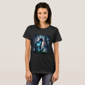 幻想的な猫の二重露出 Tシャツ (正面フル)