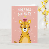 幻想的な猫の誕生日カード カード (黄色い花)