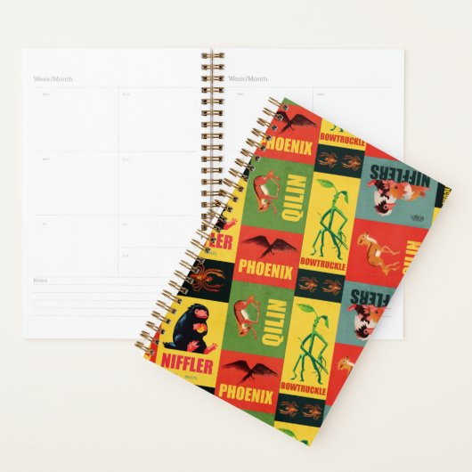 幻想的な獣のヴィンテージパターン プランナー手帳 (ディスプレー)