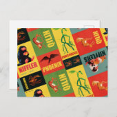 幻想的な獣のヴィンテージパターン ポストカード (正面/裏面)