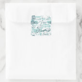 幻想的な獣の青パターン スクエアシール (バッグ)