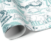 幻想的な獣の青パターン ラッピングペーパー (ロールコーナー)
