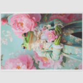 幻想的な王子様の花柄カエル・デコパージュ 薄葉紙 (正面)