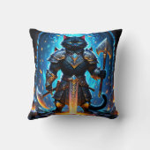 幻想的な環境の中で装甲キャットウォリアー クッション (裏面)