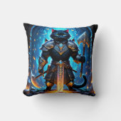 幻想的な環境の中で装甲キャットウォリアー クッション (正面)