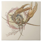 幻想的な生き物を魅了するアールヌーボー・セダー タイル (正面)