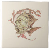 幻想的な生き物を魅了するアールヌーボー・セダー タイル (正面)