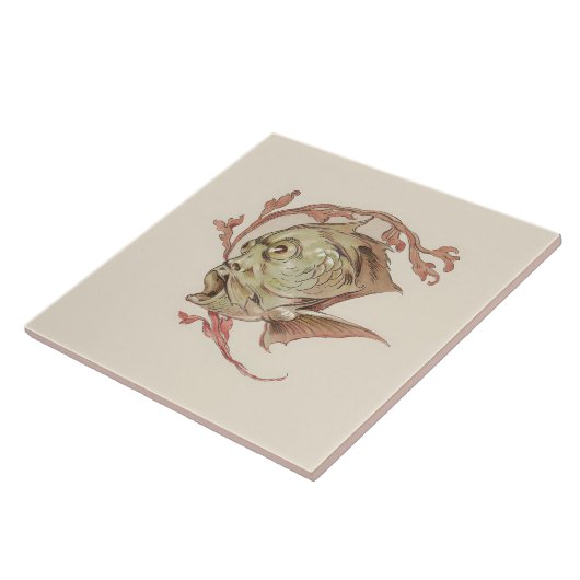 幻想的な生き物を魅了するアールヌーボー・セダー タイル (側面)