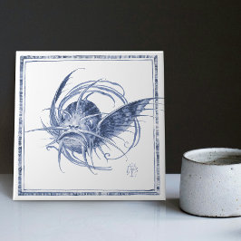 幻想的な生き物エンチャントアールヌーボーデルフト タイル