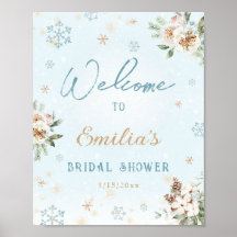 幻想的な白い冬の雪の凍った花嫁のシャワー