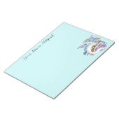 幻想的な白い妖精猫 青いキノコ ファンタジー ノートパッド (アングル)