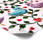 幻想的な白鳥の花柄 ポスター (コーナー)
