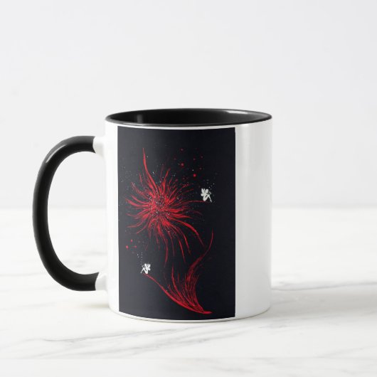 幻想的な真紅の彼岸花 Lycoris ファンタジー マグカップ (左)