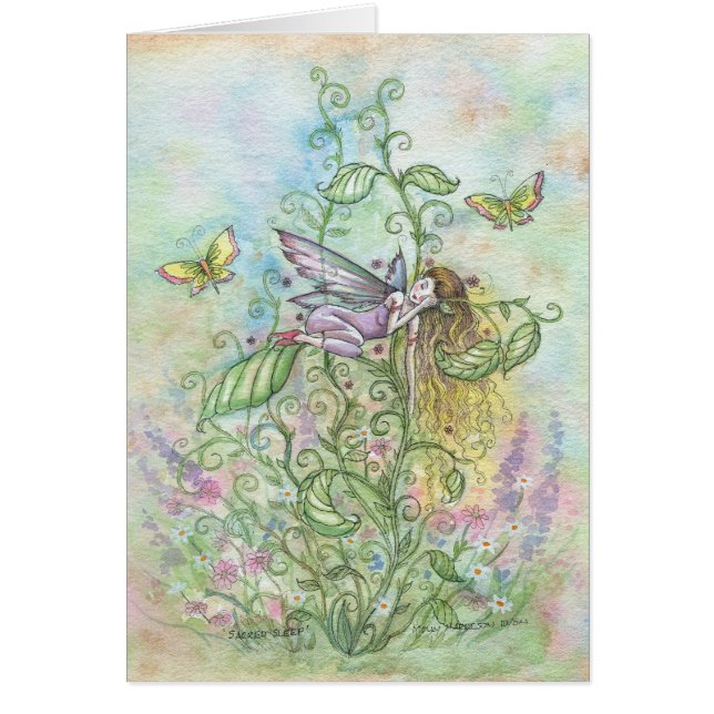 幻想的な眠れる花の妖精と蝶々 (正面)