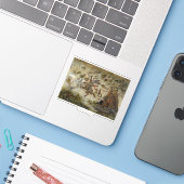 幻想的な秋の森の動物 10月のお楽しみ シール (ノートパソコンとiPhone)