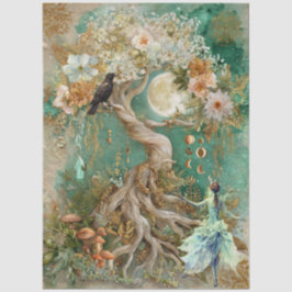 幻想的な空想の天体アートコラージュデコパージュ 薄葉紙