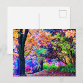 幻想的な紅葉 森の風景 P ポストカード (正面/裏面)