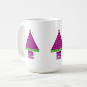幻想的な紫のクリスマスツリー コーヒーマグカップ (正面左)