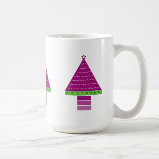 幻想的な紫のクリスマスツリー コーヒーマグカップ (右)