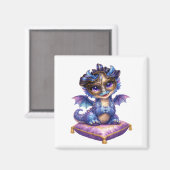 幻想的な紫のドラゴン冷蔵庫マグネット マグネット (正面/裏面)
