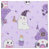 幻想的な紫のハロウィーンのスプーキーな幽霊の不気味な ファブリック (クローズアップ)