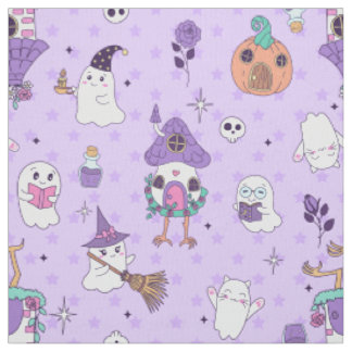 幻想的な紫のハロウィーンのスプーキーな幽霊の不気味な ファブリック