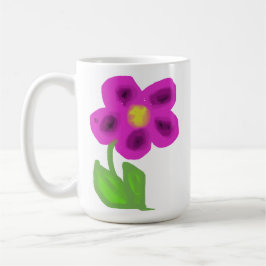 幻想的な紫の花のペイントアート コーヒーマグ コーヒーマグカップ