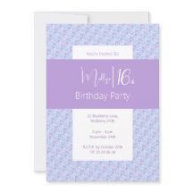 幻想的な紫の花柄 ティーンズ 16歳の誕生日