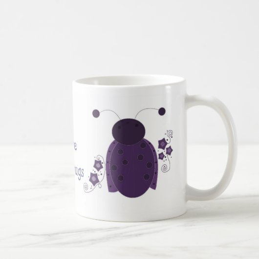 幻想的な紫色のテントウムシ コーヒーマグカップ (右)