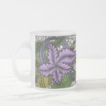 幻想的な紫色の葉の花のゼンタングル模様のフロ