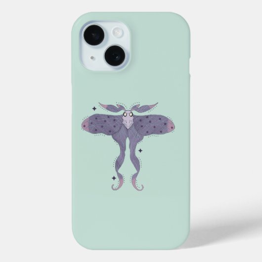 幻想的な紫色の蛾と星の輝き Case-Mate iPhoneケース (裏面)