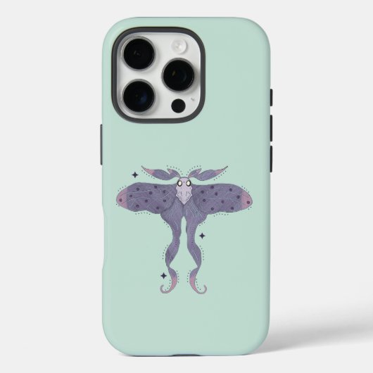 幻想的な紫色の蛾と星の輝き Case-Mate iPhoneケース (裏面)
