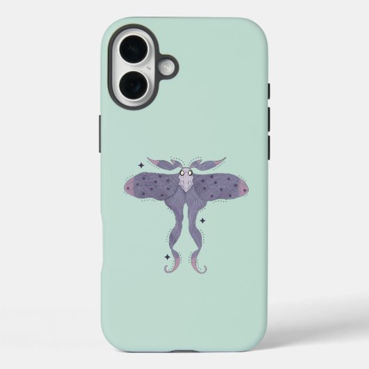 幻想的な紫色の蛾と星の輝き Case-Mate iPhoneケース (裏面)
