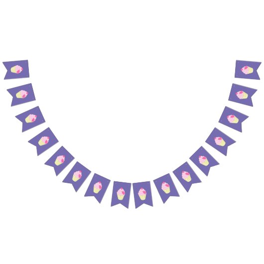 幻想的な紫 バンティングフラッグ (全)