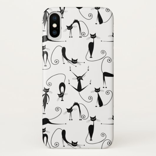 幻想的な細身の黒猫の模様 Case-Mate iPhoneケース (裏面)