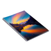 幻想的な絵を描夕日の森の湖 ノートブック (右側)