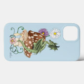 幻想的な緑のドラゴンとキノコの花 Case-Mate iPhoneケース (裏面 (横))