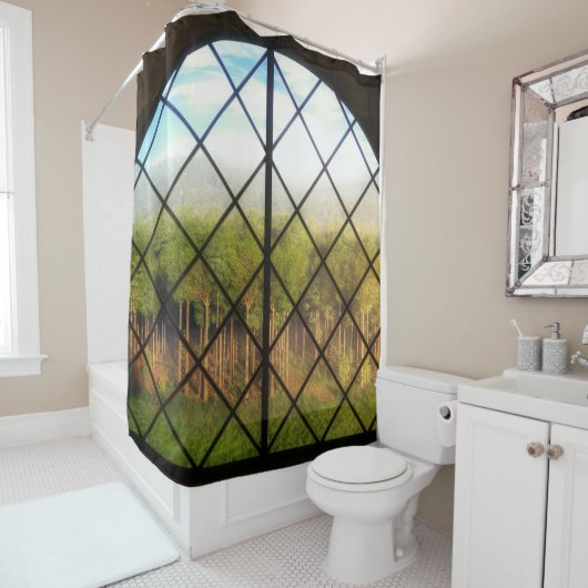 幻想的な縁ど:フェアリーのランドシャワーカーテン シャワーカーテン (インサイチュ)