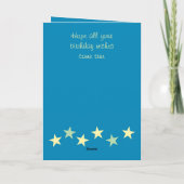 幻想的な義兄の青い黄色の誕生日 カード (裏面)