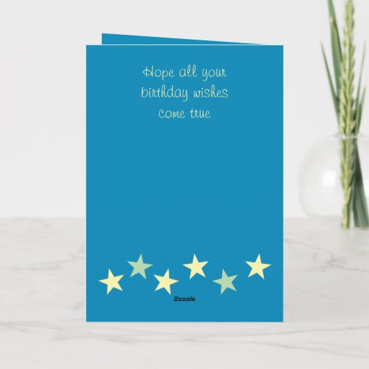 幻想的な義兄の青い黄色の誕生日 カード (裏面)