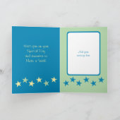 幻想的な義兄の青い黄色の誕生日 カード (内部)