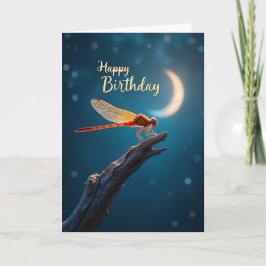 幻想的な羽を持つ昆虫の誕生日カード カード (正面)