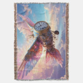 幻想的な翼と時計の顔を持つスローブランケット スローブランケット (正面縦)