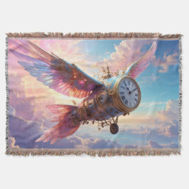 幻想的な翼と時計の顔を持つスローブランケット スローブランケット