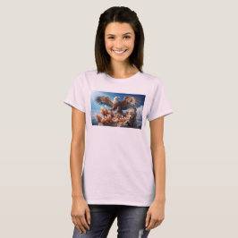 幻想的な自然と猛禽類のイーグル Tシャツ