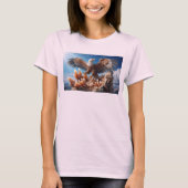 幻想的な自然と猛禽類のイーグル Tシャツ (正面)