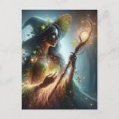 幻想的な自然の魔法の女性 ポストカード (正面)