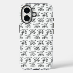 幻想的な自転車に乗る狐のアートプリント iPhone 16ケース